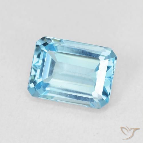 2.09 ct Blue Topaz Stone, Natural Topaz in Octagon Step Cut Shape for Sale