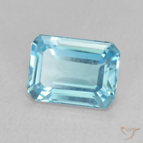1.90 ct Blue Topaz Stone, Natural Topaz in Octagon Step Cut Shape for Sale