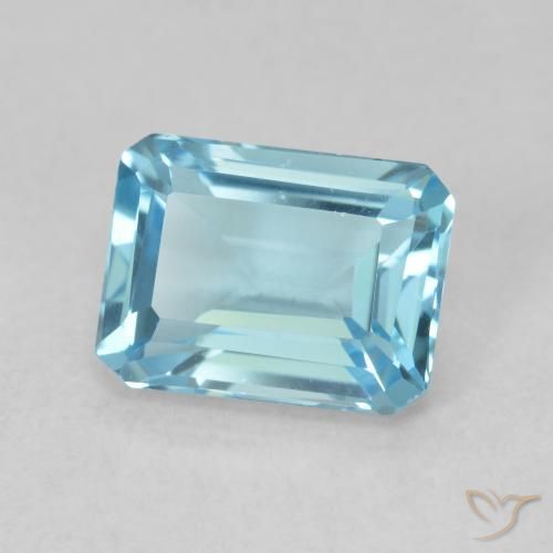 2.07 ct Blue Topaz Stone, Natural Topaz in Octagon Step Cut Shape for Sale