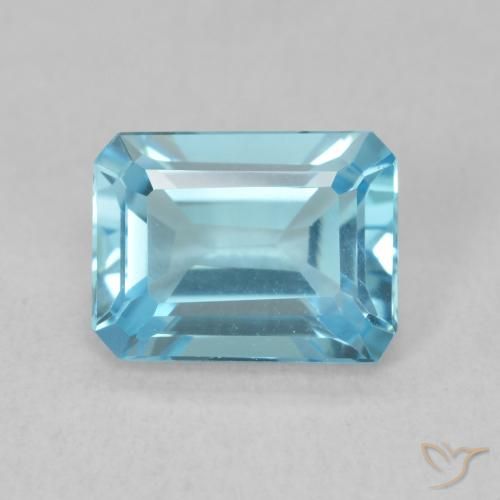 1.90ct Natural Swiss Blue Topaz, Emerald Cut, VVS