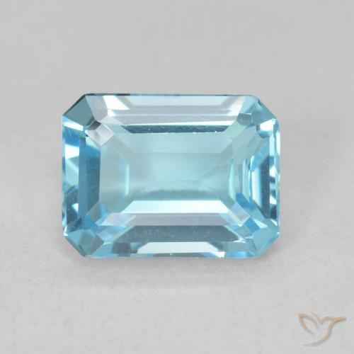 1.90ct Natural Swiss Blue Topaz, Emerald Cut, VVS