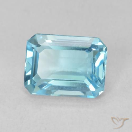 1.90 ct Blue Topaz Stone, Natural Topaz in Octagon Step Cut Shape for Sale