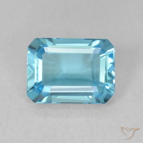 1.89ct Natural Swiss Blue Topaz, Emerald Cut, VVS