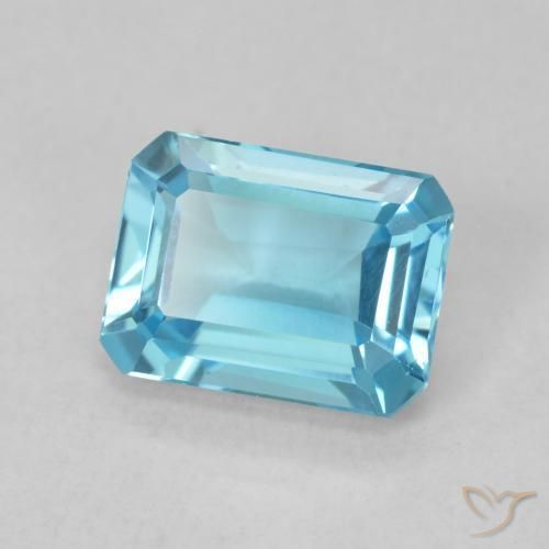 1.89 ct Blue Topaz Stone, Natural Topaz in Octagon Step Cut Shape for Sale