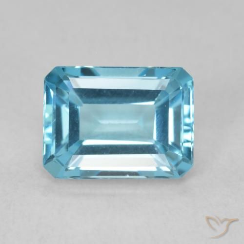 1.93ct Natural Swiss Blue Topaz, Emerald Cut, VVS