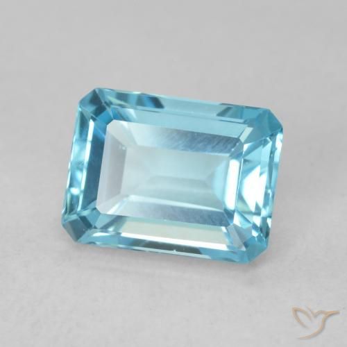 1.93 ct Blue Topaz Stone, Natural Topaz in Octagon Step Cut Shape for Sale