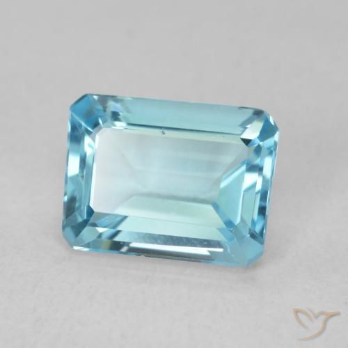 1.83 ct Blue Topaz Stone, Natural Topaz in Octagon Step Cut Shape for Sale