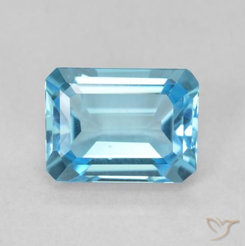 2.04ct Natural Swiss Blue Topaz, Emerald Cut, VVS