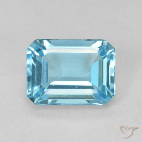 1.93ct Natural Swiss Blue Topaz, Emerald Cut, VVS-VS