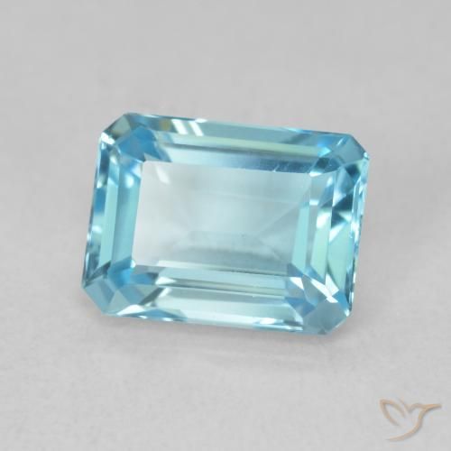 1.92 ct Blue Topaz Stone, Natural Topaz in Octagon Step Cut Shape for Sale