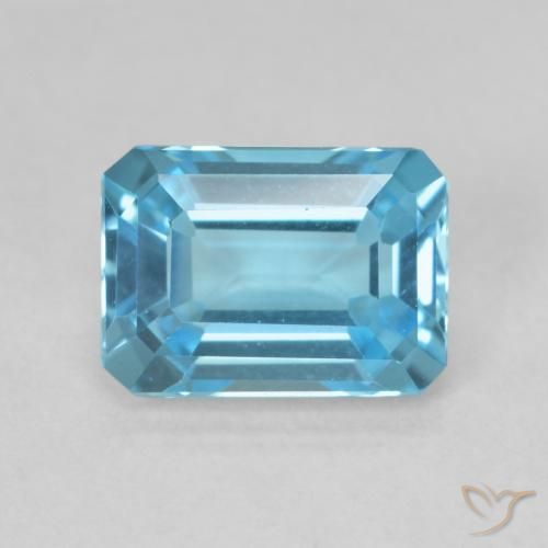1.82ct Natural Swiss Blue Topaz, Emerald Cut, VVS
