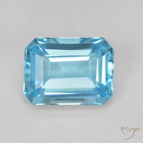 1.90ct Natural Swiss Blue Topaz, Emerald Cut, VVS