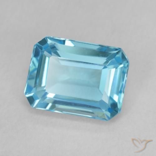 1.90 ct Blue Topaz Stone, Natural Topaz in Octagon Step Cut Shape for Sale