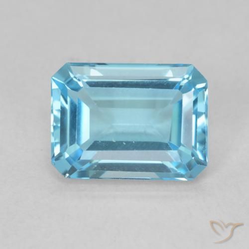 1.91ct Natural Swiss Blue Topaz, Emerald Cut, VVS
