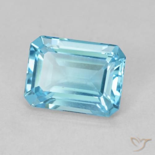 1.91 ct Blue Topaz Stone, Natural Topaz in Octagon Step Cut Shape for Sale