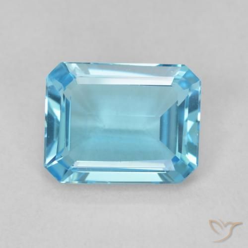 1.72ct Natural Swiss Blue Topaz, Emerald Cut, VVS