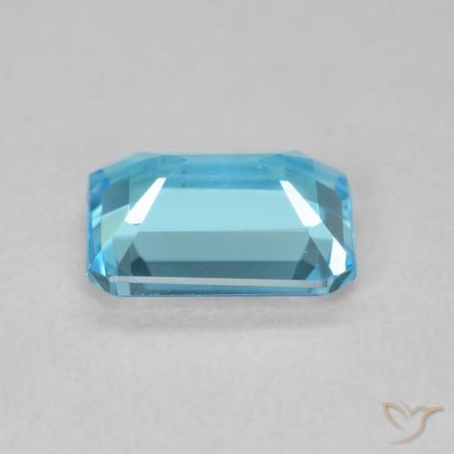 Topaz Gemstone in 8 x 6.3 mm Size for Sale, Topaz Stone in Swiss Blue Color