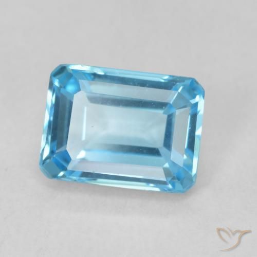 2.00 ct Blue Topaz Stone, Natural Topaz in Octagon Step Cut Shape for Sale