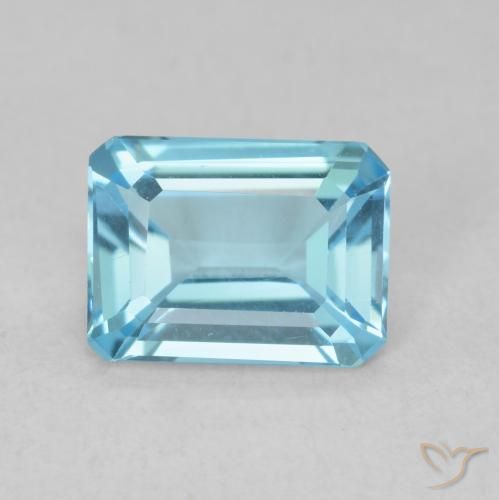 1.70ct Natural Swiss Blue Topaz, Emerald Cut, VVS-VS
