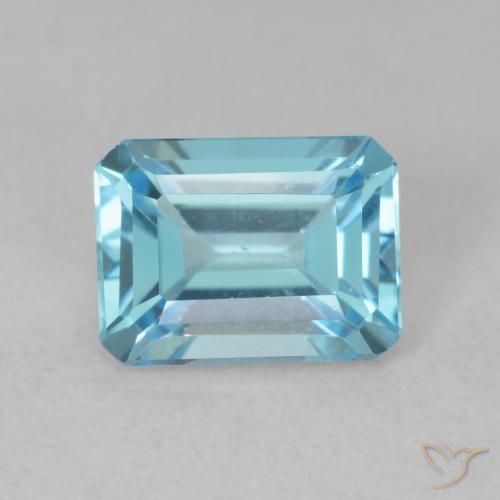 1.88ct Natural Swiss Blue Topaz, Emerald Cut, VVS-VS