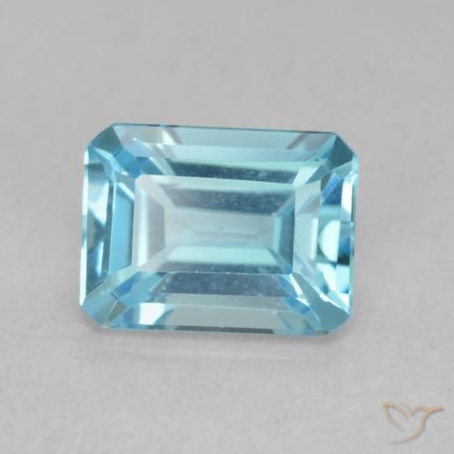 1.88 ct Blue Topaz Stone, Natural Topaz in Octagon Step Cut Shape for Sale