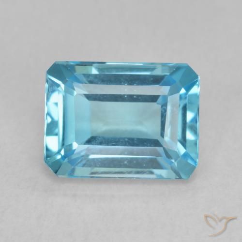 2.09ct Natural Swiss Blue Topaz, Emerald Cut, VVS-VS