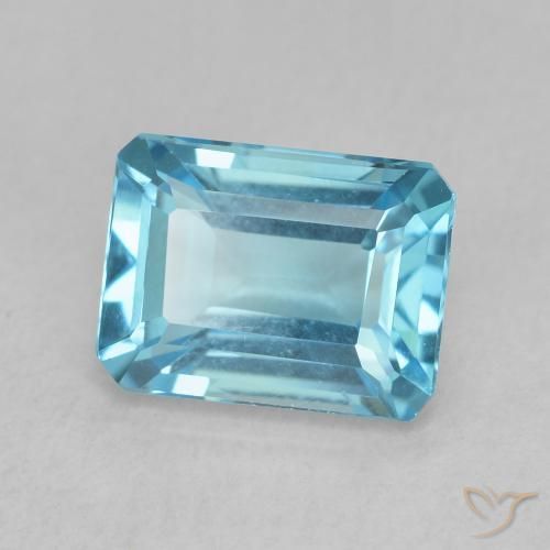 2.09 ct Blue Topaz Stone, Natural Topaz in Octagon Step Cut Shape for Sale
