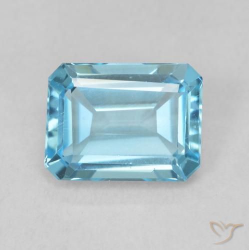 1.94ct Natural Swiss Blue Topaz, Emerald Cut, VVS-VS