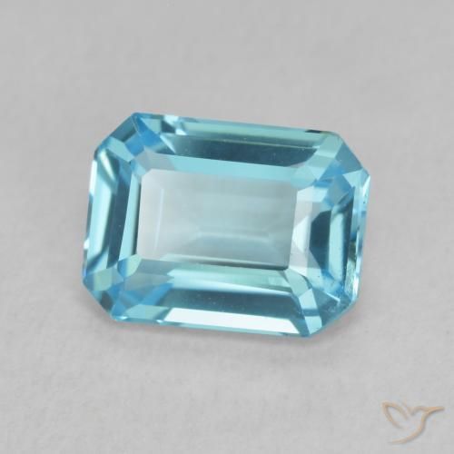 1.86 ct Blue Topaz Stone, Natural Topaz in Octagon Step Cut Shape for Sale