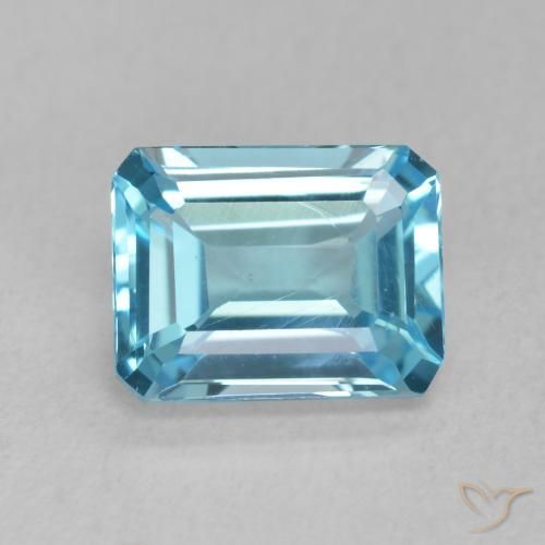 2.04ct Natural Swiss Blue Topaz, Emerald Cut, VS