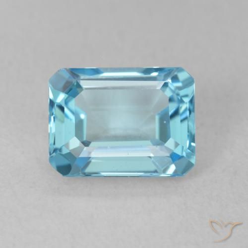 1.93ct Natural Swiss Blue Topaz, Emerald Cut, VVS-VS
