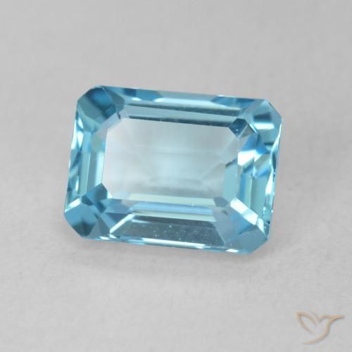 1.93 ct Blue Topaz Stone, Natural Topaz in Octagon Step Cut Shape for Sale