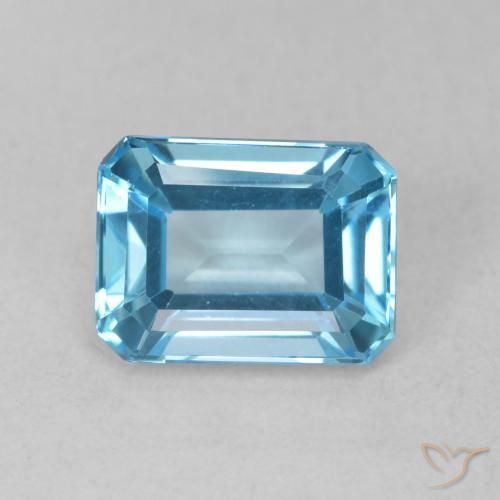 2.04ct Natural Swiss Blue Topaz, Emerald Cut, VVS-VS