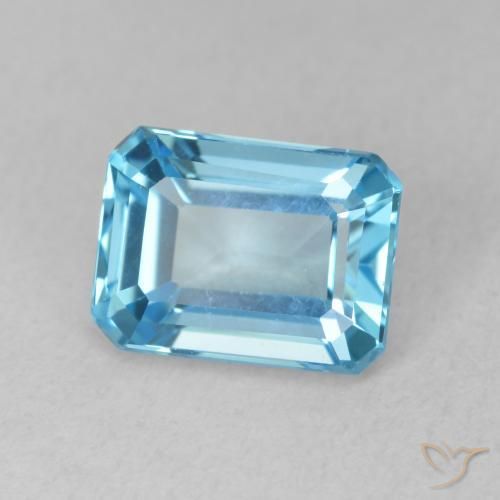 2.04 ct Blue Topaz Stone, Natural Topaz in Octagon Step Cut Shape for Sale
