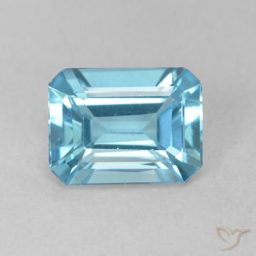 1.81ct Natural Swiss Blue Topaz, Emerald Cut, VVS-VS