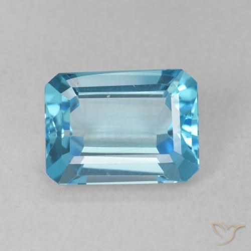 1.86ct Natural Swiss Blue Topaz, Emerald Cut, VVS-VS