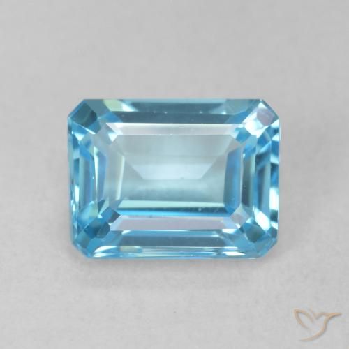 2.05ct Natural Swiss Blue Topaz, Emerald Cut, VVS-VS