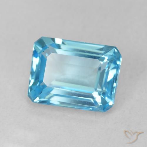 2.05 ct Blue Topaz Stone, Natural Topaz in Octagon Step Cut Shape for Sale