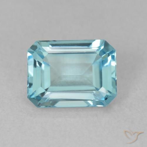 1.89ct Natural Light Blue Topaz, Emerald Cut, VS