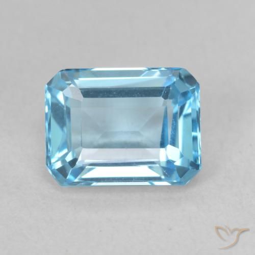 2.11ct Natural Swiss Blue Topaz, Emerald Cut, VVS