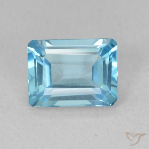 1.91ct Natural Swiss Blue Topaz, Emerald Cut, VVS