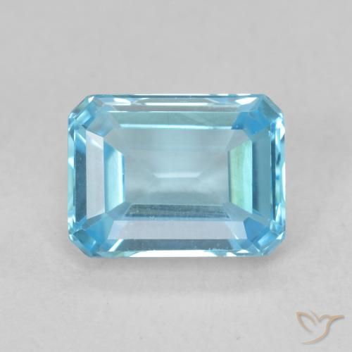 2.11ct Natural Swiss Blue Topaz, Emerald Cut, VVS