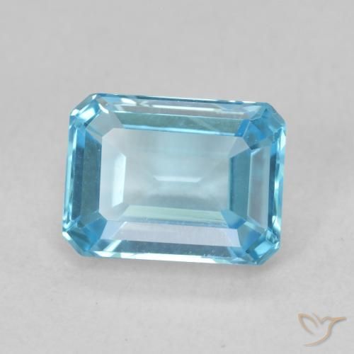 2.11 ct Blue Topaz Stone, Natural Topaz in Octagon Step Cut Shape for Sale