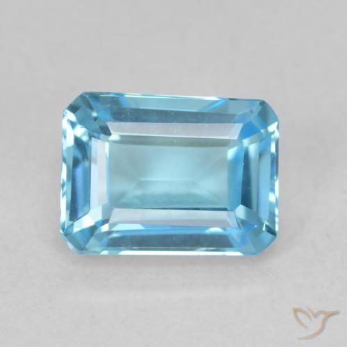2.09ct Natural Swiss Blue Topaz, Emerald Cut, VVS