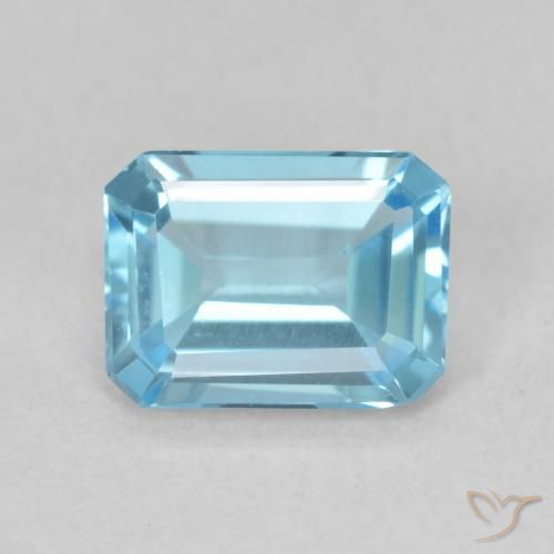 1.74ct Natural Swiss Blue Topaz, Emerald Cut, VVS