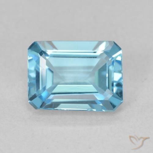 1.94ct Natural Swiss Blue Topaz, Emerald Cut, VVS