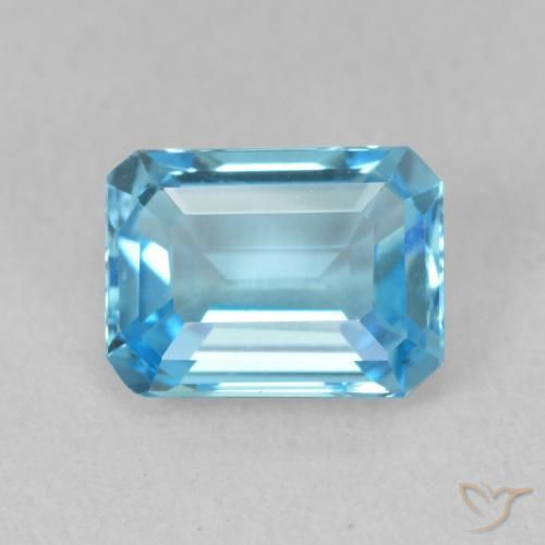 2.05ct Natural Swiss Blue Topaz, Emerald Cut, VVS