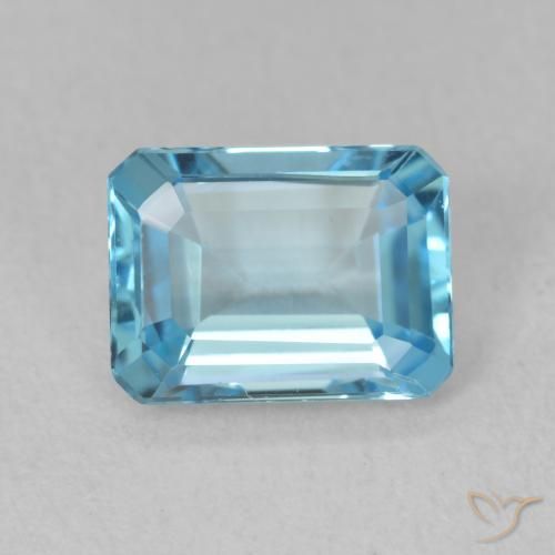 1.76ct Natural Swiss Blue Topaz, Emerald Cut, VVS