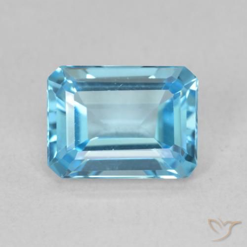 1.85ct Natural Swiss Blue Topaz, Emerald Cut, VVS