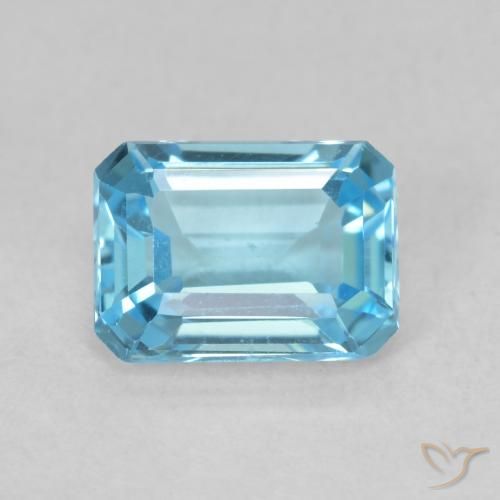 1.80ct Natural Swiss Blue Topaz, Emerald Cut, VVS